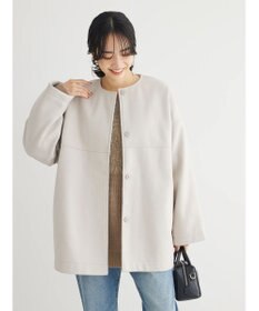 Green Parks 洗えるノーカラーショートコート