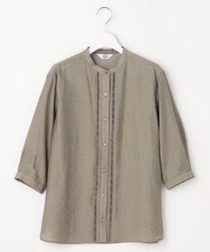 J.PRESS LADIES S 【WEB限定カラーあり・洗える】Sheer Vis リネン バンドカラー ブラウス