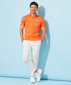 23区GOLF 【MEN】【接触冷感・UVケア・吸水速乾】ハーフジップ 無地ポロシャツ