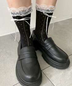 WEGO レース付きサテンリボンソックス
