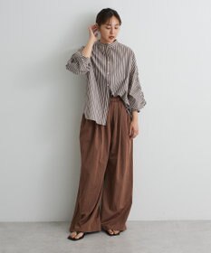 CRAFT STANDARD BOUTIQUE 袖シャーリングバンドカラーシャツ