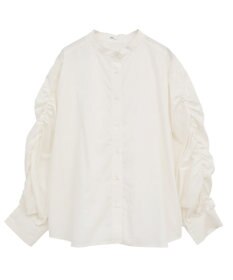 CRAFT STANDARD BOUTIQUE 袖シャーリングバンドカラーシャツ