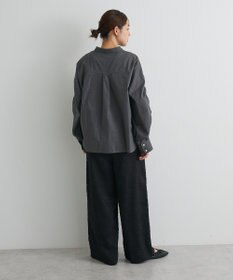 CRAFT STANDARD BOUTIQUE 袖シャーリングバンドカラーシャツ