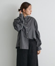 CRAFT STANDARD BOUTIQUE 袖シャーリングバンドカラーシャツ