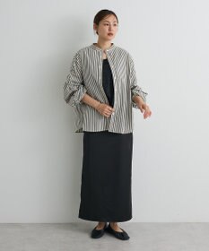 CRAFT STANDARD BOUTIQUE 袖シャーリングバンドカラーシャツ