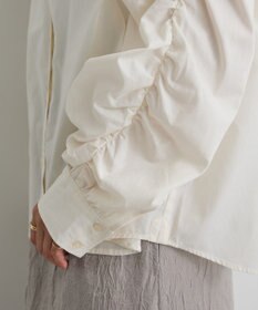 CRAFT STANDARD BOUTIQUE 袖シャーリングバンドカラーシャツ