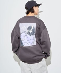 WEGO 【ユニセックス着用ITEM】ガールイラストグラフィックプルオーバー