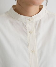 CRAFT STANDARD BOUTIQUE 袖シャーリングバンドカラーシャツ