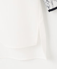 自由区 S 【洗える】コードエンブロイダリーボートネック ブラウス