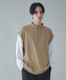 WEGO フェイクレイヤードモックネックベストT（LS）
