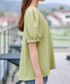 Tiaclasse 【洗える】ボリューム袖ジャガードプルオーバー