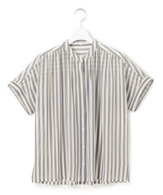 23区 L 【WEB&一部店舗限定/洗える】ストライププリント シフォン ブラウス