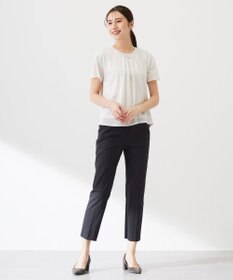 J.PRESS LADIES L 【セットアップ対応・洗える・撥水・防汚】コットンFITTYシャーク テーパード パンツ