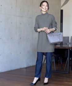 Tiaclasse L 【洗える】もっちり柔らかいハーフリブニットチュニック