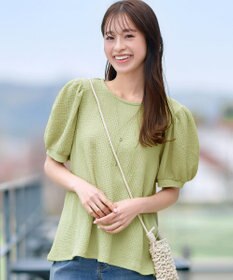 Tiaclasse 【洗える】ボリューム袖ジャガードプルオーバー