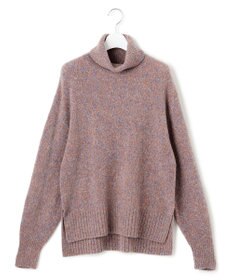 23区 【洗える】ミックスブークレ サイドスリットタートルニット