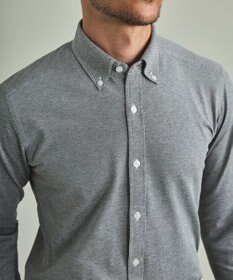 GOTAIRIKU 【吸水速乾】クールマックス鹿の子 ビズシャツ_ボタンダウン