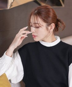 Tiaclasse L 【新色追加・2way・洗える】シャツドッキングニットベスト