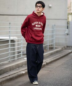 WEGO 【ユニセックス着用ITEM/裏起毛】カレッジロゴボアパーカー