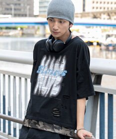 WEGO 【機能T】接触冷感メッシュレイヤードダメージT(SS)