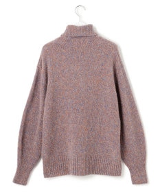 23区 【洗える】ミックスブークレ サイドスリットタートルニット