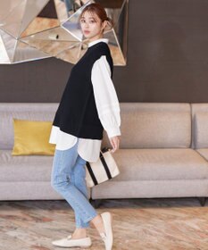 Tiaclasse L 【新色追加・2way・洗える】シャツドッキングニットベスト