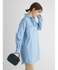 Green Parks ミディ丈デニムシャツワンピース