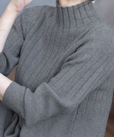 Tiaclasse L 【洗える】もっちり柔らかいハーフリブニットチュニック