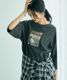 YECCA VECCA ヴィンテージ風箔プリントロゴTee