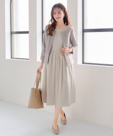 Tiaclasse 【小倉優子さん着用】【洗える】ピンタックノーカラージャケット