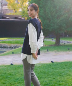 Tiaclasse L 【新色追加・2way・洗える】シャツドッキングニットベスト