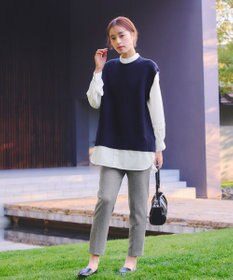 Tiaclasse L 【新色追加・2way・洗える】シャツドッキングニットベスト