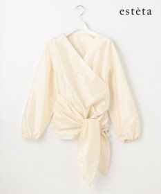 23区 【エステータ】シルク混タフタ カシュクールブラウス
