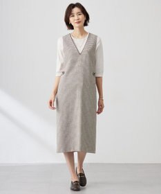 J.PRESS LADIES 【洗える】Calameraリングメッシュ ジャンパースカート