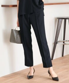 自由区 【接触冷感・速乾・UVケア・撥水・防シワ・XSサイズあり】リネンライクツィルテーパード パンツ