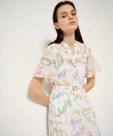 GRACE CONTINENTAL ロープロゴプリントワンピース