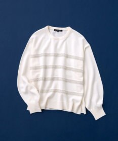 23区 【WEB&一部店舗限定/滝沢眞規子さん着用】ビジューボーダー ニット