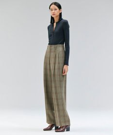 BEIGE， SELMA / チェックウールハイウエストタックパンツ