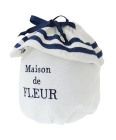 Maison de FLEUR ラインリボンジャカード巾着ポーチ