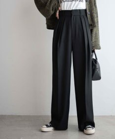 WEGO ハイウエストタックワイドスラックパンツ