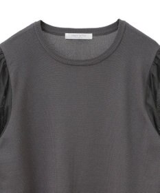 Green Parks 袖チュールマジョリカドッキングニットプルオーバー