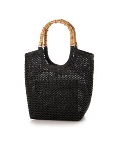 UNBILLION カシュカシュ cachecache / 雑材風バンブーハンドル手提げトート