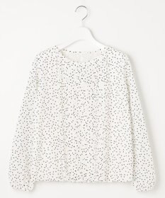 自由区 L 【洗える】ロイヤルシフォンドット柄 ブラウス