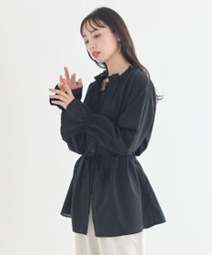 earth music&ecology 【イージーケア】TRキュプラダブルボタンフリルシャツ