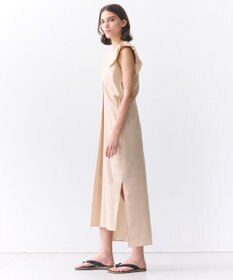 BEIGE， MALLOW / コットンタック バルーンスリーブドレス