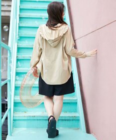 Feroux 【接触冷感・UVカット・吸水速乾】ラッシュガードフリル パーカー