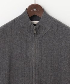 JOSEPH ABBOUD MOUNTAIN 【WEB限定・SPACE/チクチクしない/イージーケア/3シーズン対応】 SNOWYハイネック ジップカーディガン