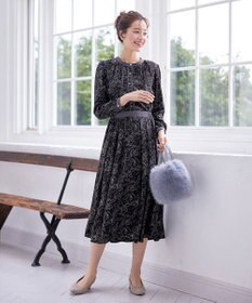 Tiaclasse L 【安田美沙子さん着用・新色/XSサイズ追加・洗える】フラワープリント配色ワンピース