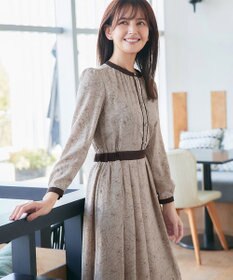 Tiaclasse L 【安田美沙子さん着用・新色/XSサイズ追加・洗える】フラワープリント配色ワンピース