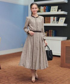 Tiaclasse L 【安田美沙子さん着用・新色/XSサイズ追加・洗える】フラワープリント配色ワンピース